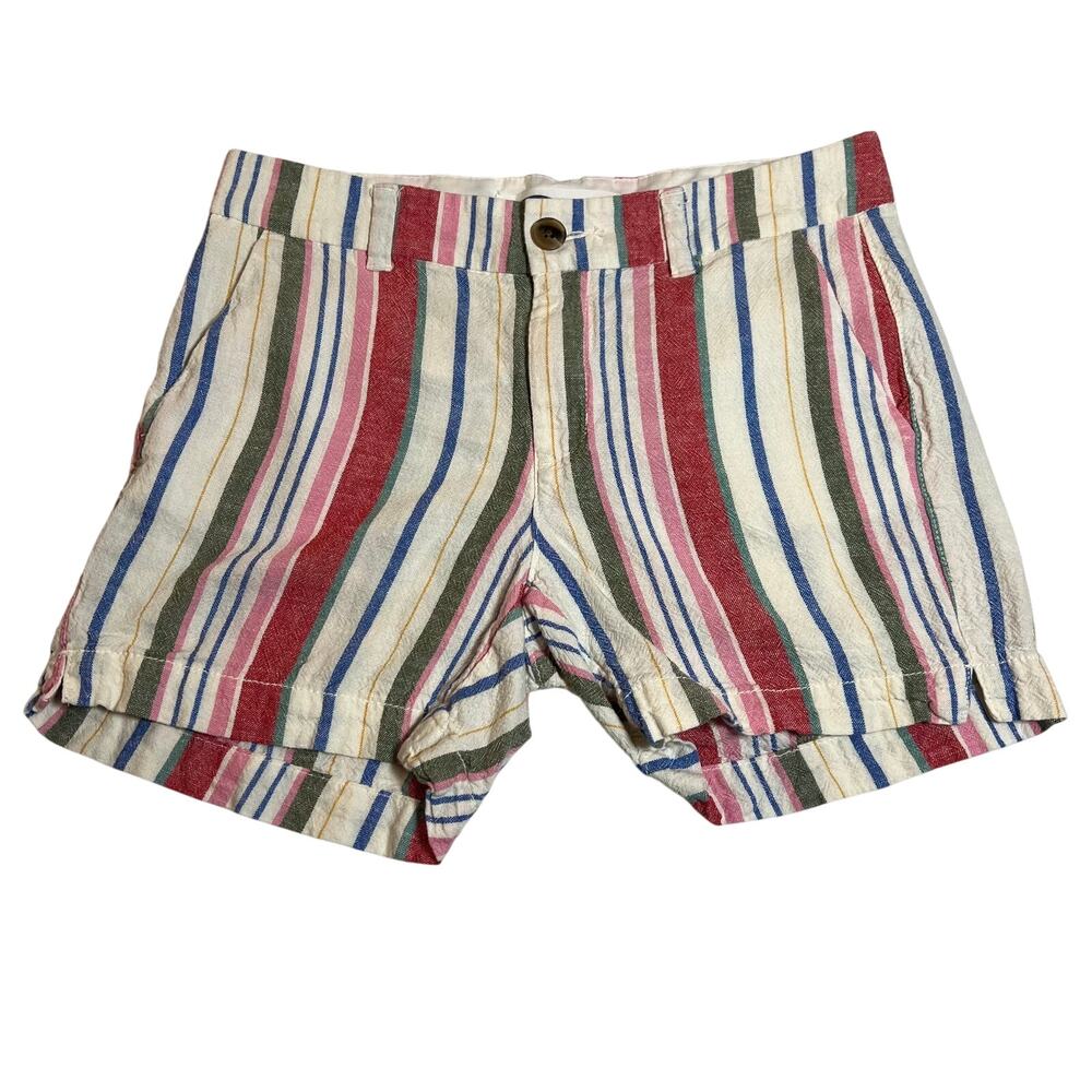 Old Navy Red, Blue & Green Striped Women's Bermuda Shorts